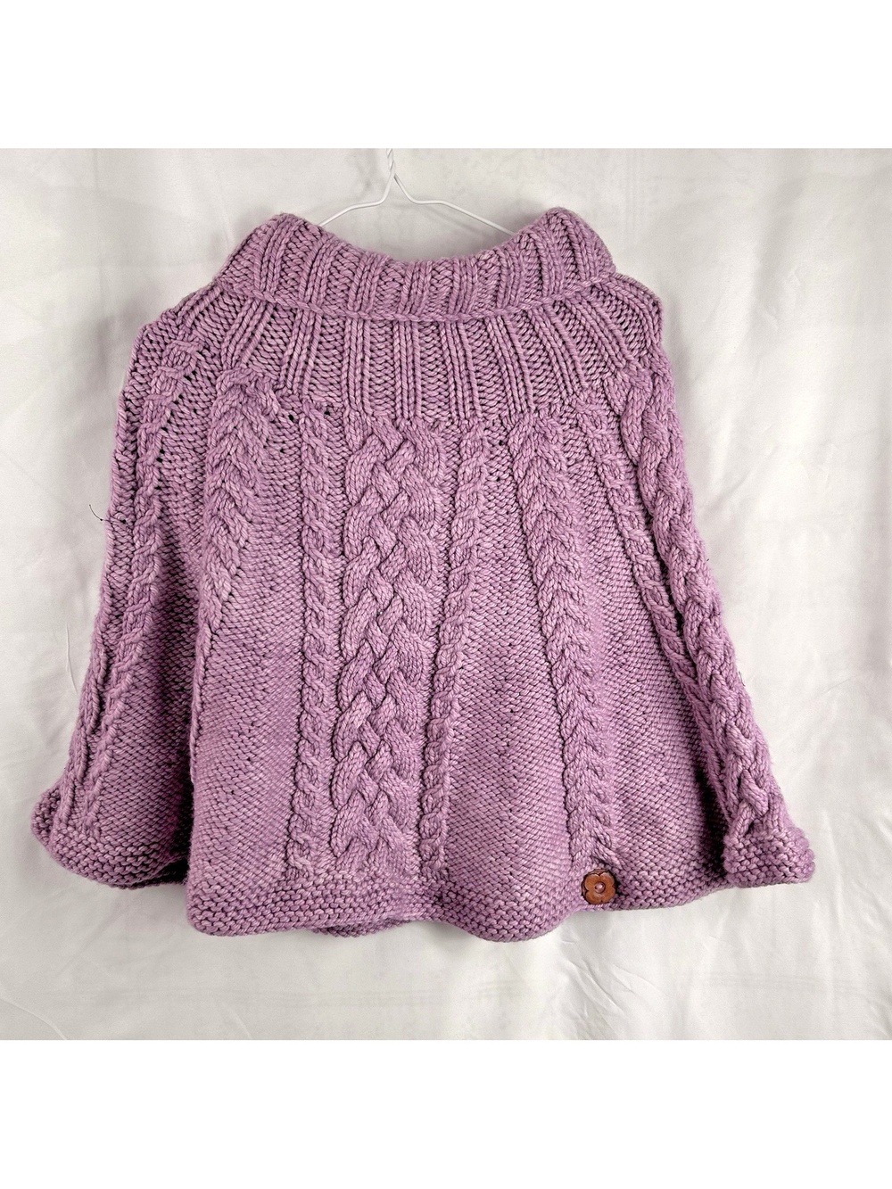 Handknit Handmade Crochet Poncho Sweater Shawl Pullover style Dusty Rose Pink
